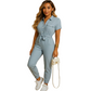 Slim Fit Button Front Jumpsuit for Women with Structured Shape