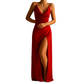 V Neck Maxi Dress for Women with Flowing Ankle Length Cut
